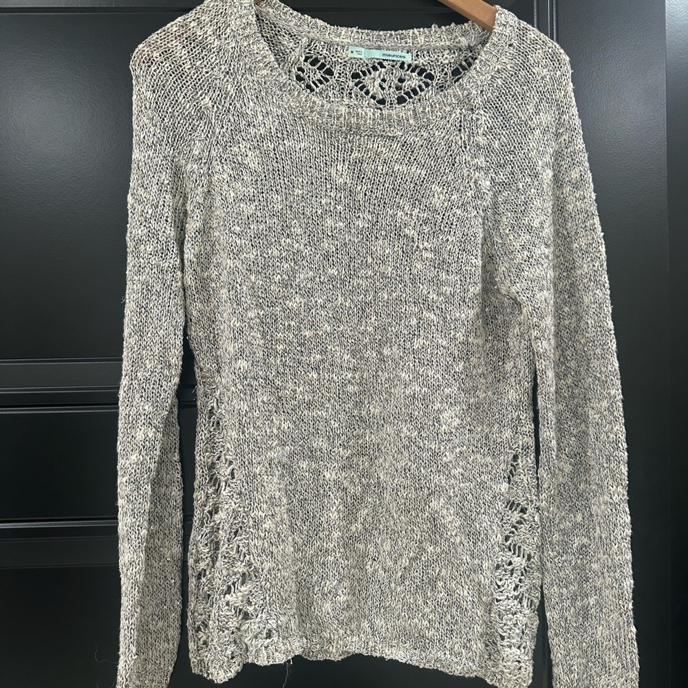 Maurices Marled Grey Openwork Sweater